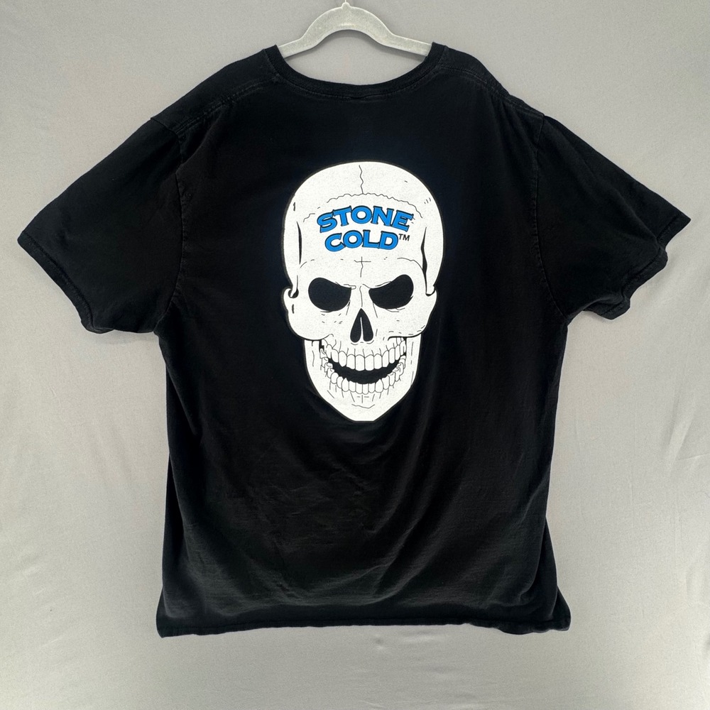 WWE Authentic Stone Cold Steve Austin 3:16 Skull Graphic T-Shirt Black XL Mens